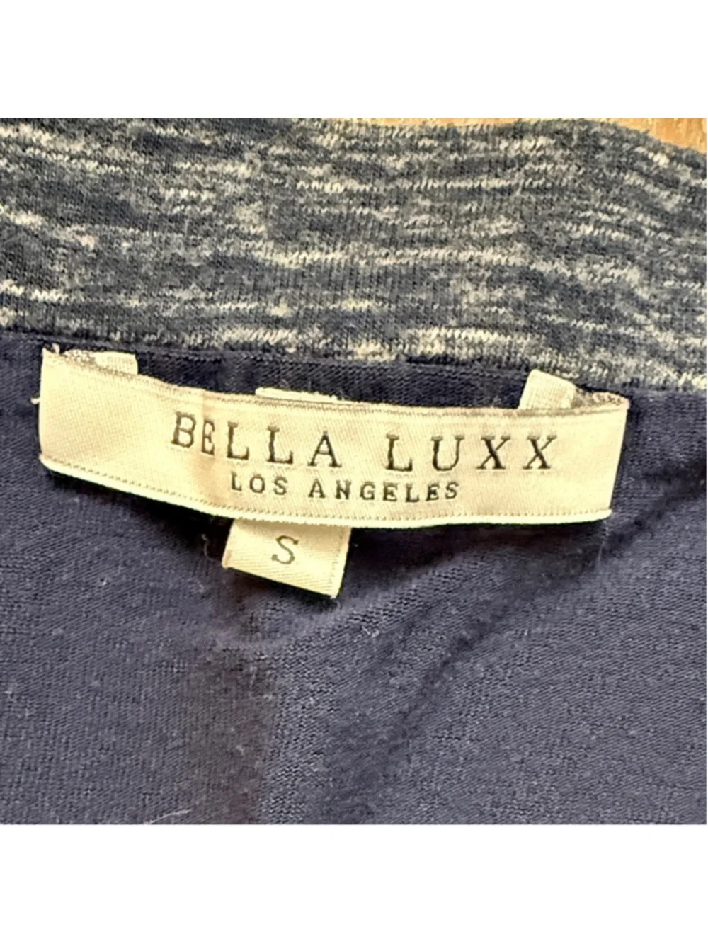 Bella Luxx Navy Blue Heathered Ruched Skirt Small - Picture 5 of 7